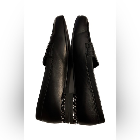 Chanel Women 21C mosassins- loafers silver chain around  Size 7 1/2 - Picture 3 of 5